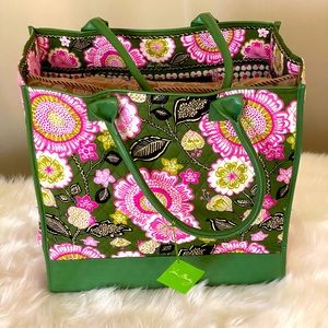 NWT VB Boxy Tote in Olivia Pink & Moss Green